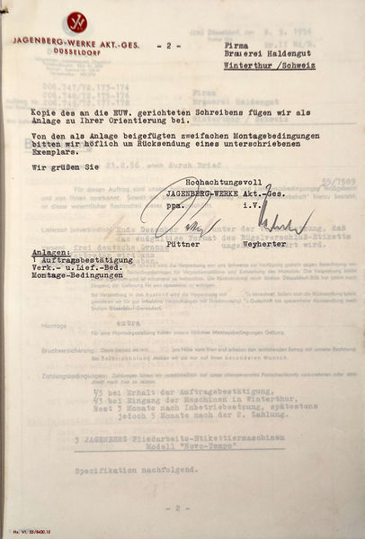 Datei:1956 Jagenberg Brief Haldengut 2.jpg