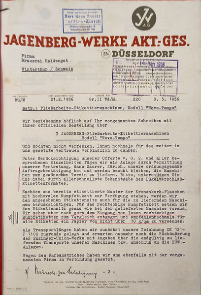 Datei:1956 Jagenberg Brief Haldengut 1.jpg